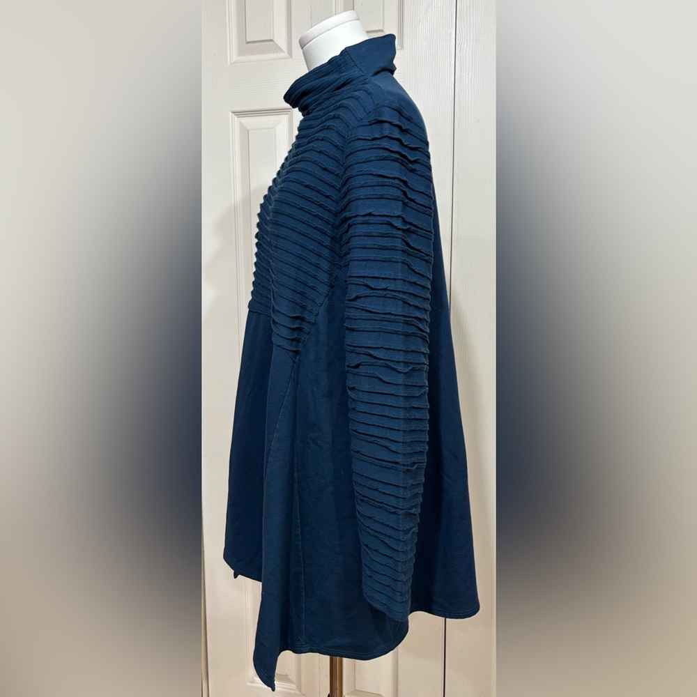 🌷3/$25🌷 CHALET  Teal/Peacock Blue Tunic Top, long sleeves, mock turtleneck - Picture 6 of 15